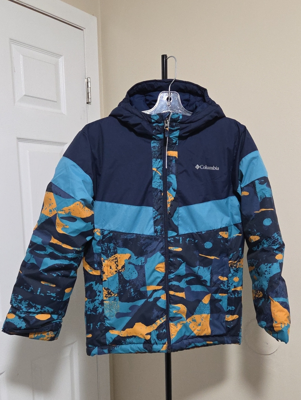 Columbia Colorblock Hooded Jacket - Navy, Teal & Mustard
